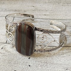 Tiger Iron Silver Cuff Bracelet – Coastal Cowgirl Elegance