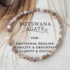 4mm BOTSWANA AGATE Stretchy bracelet for emotional healing bracelets for women