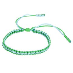 Lucky Handmade Braided Rope String Bracelet, Prayer Bracelet, Light Blue Green