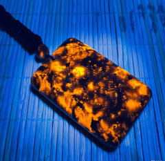 Yooperlite Rectangular Pendant Necklace UV Reactive Stone Flamme Crystal Gifts