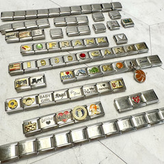 Vintage Italian Stretch Charm Bracelet 86 Links Charms Y2K B’linQ Casa D’oro