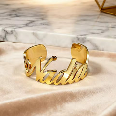 Custom Name Bangle Cuff Jewelry High Quality Stainless Handcrafted Adjustable