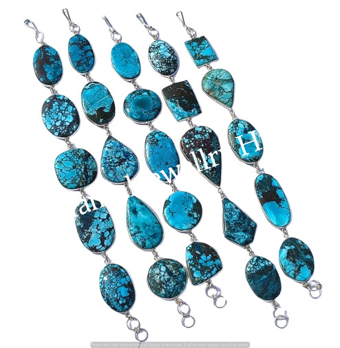 Sale Turquoise Gemstone 25PCS Lot Bracelets 925 Sterling Silver Plated Jewellery gallery