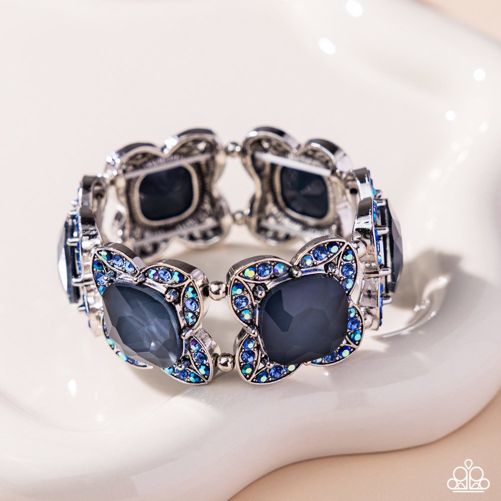 Paparazzi Bandwagon Beauty - Blue - Montana Beads - Iridescent Rhinestones - Bra gallery