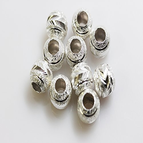 Ten (10) Star Glitter Spacer Beads for Snake Chain Charm Bracelet gallery