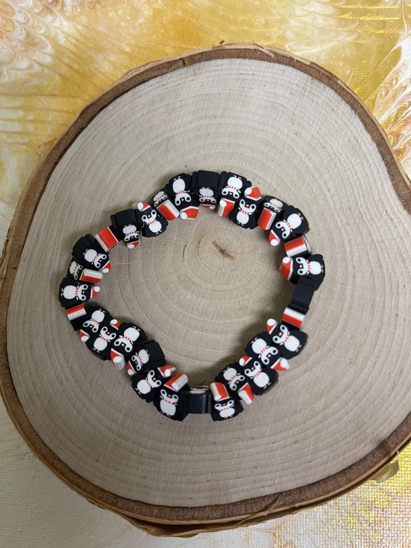 Santa Penguins Polymer Clay beaded Stretch bracelet gallery