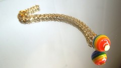 Rainbow Bracelet Braided Chain Charm Minimalist Upcycled Colorful