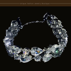 14K Platinum Plated made w Swarovski Crystal Tennis Bracelet Women Jewelry Gift