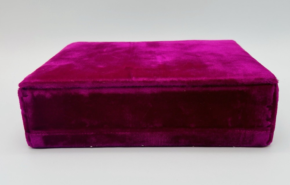Lady Chesterfield Velvet Jewelry Box & Bangle Bracelet Rhodium Finish Vintage