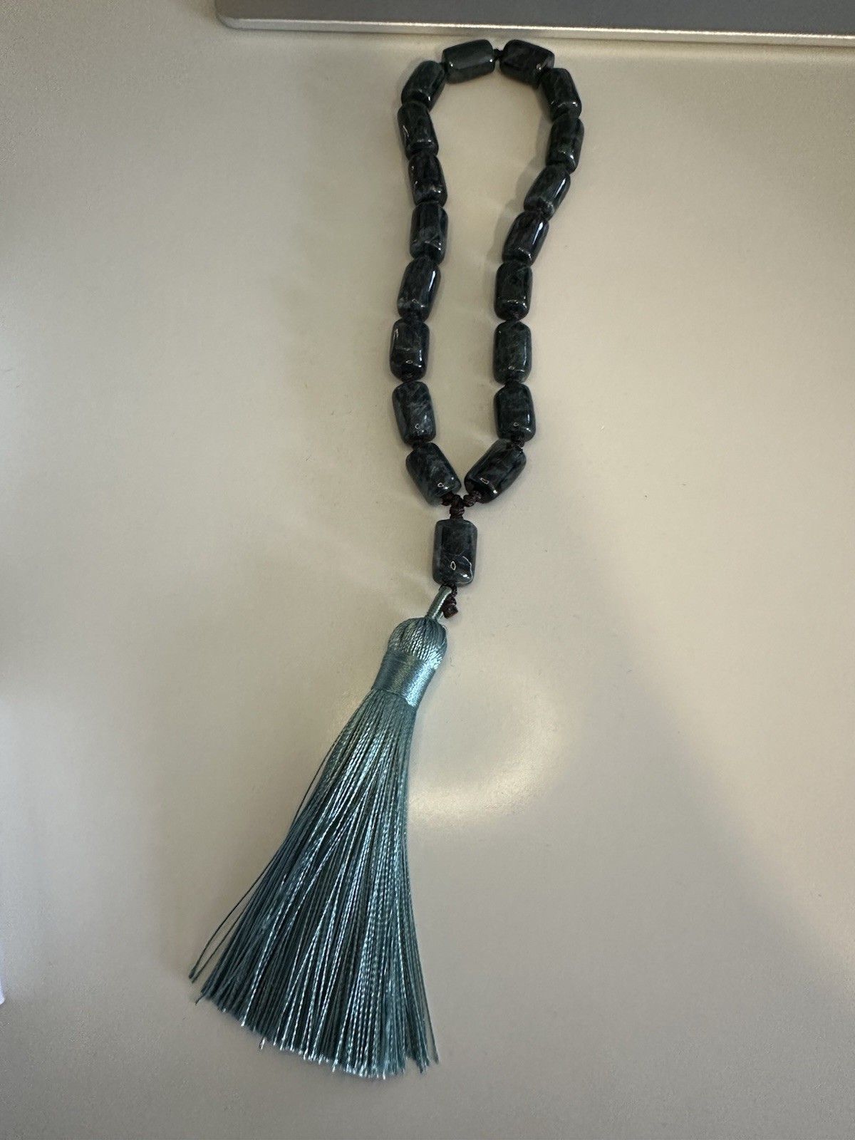 Blue Water Jade Natural Jade Mala Bracelet gallery
