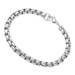 555Jewelry Elegant Stainless Steel 5mm Box Chain Unisex Bracelet
