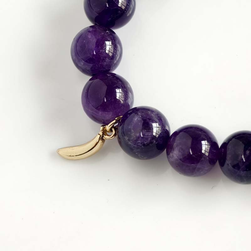 Banana Republic Amethyst Bead Stretch Bracelet Women Party Vacation Jewelry Gift gallery