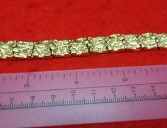 14 KT GOLD PLATED NUGGET BRACELET 7,8,or9 INCH 1/2 INCH WIDE USA SELLER N-100