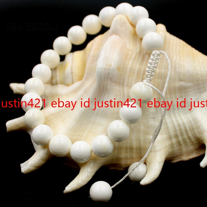 Handmade 8/10mm Round Braided Macrame Gems Adjustable Tie Jewelry Bracelet 7.5" gallery