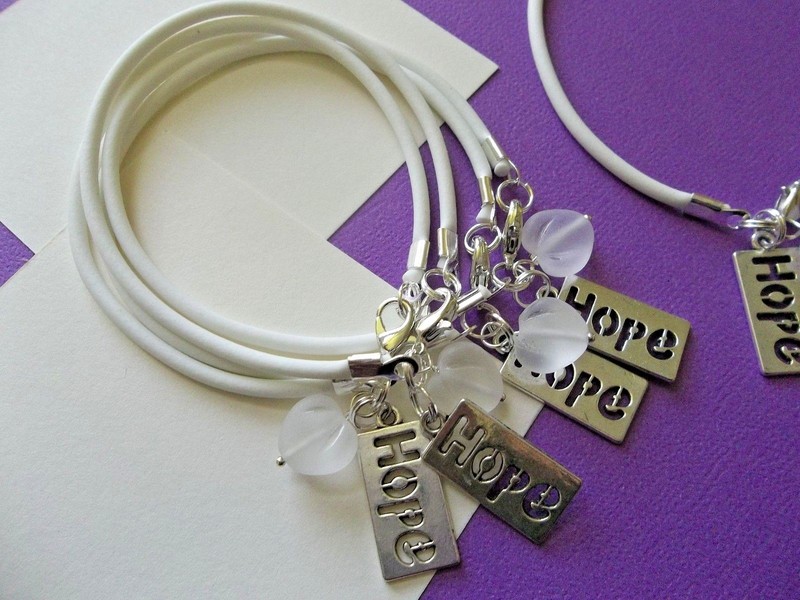 5-'HOPE HEART' LUNG CANCER AWARENESS BRACELETS gallery