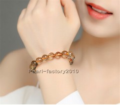Natural Copper Rutilated Quartz Crystal Wealthy Round Beads Bracelet 8MM AAA