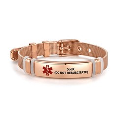 NARTGO Red Medical Alert D.N.R Do Not Resuscitate Bracelet for Women Men’s Em…