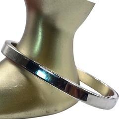 Bracelet Monet Bangle Square Hinged Snap Cuff Minimalist 5.5″ Silver Tone SK2882