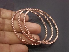 3 Twisted Copper Wire Wrap Bangle Handmade Bracelet Jewelry For Women Gift Item