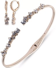Givenchy Silver-Tone Cluster Cuff Bangle Bracelet & Earrings Set