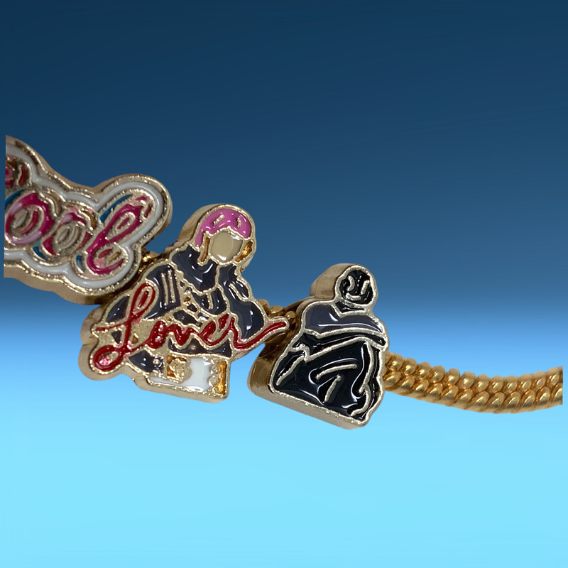 Add A Charm Bracelet Taylor Swift -Travel -Coffee -Guitar- Enamel Gold Tone gallery