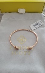 Kendra Scott Davis Cuff Bracelet Rose Gold Drusy NWT KS Pouch Gift BOX