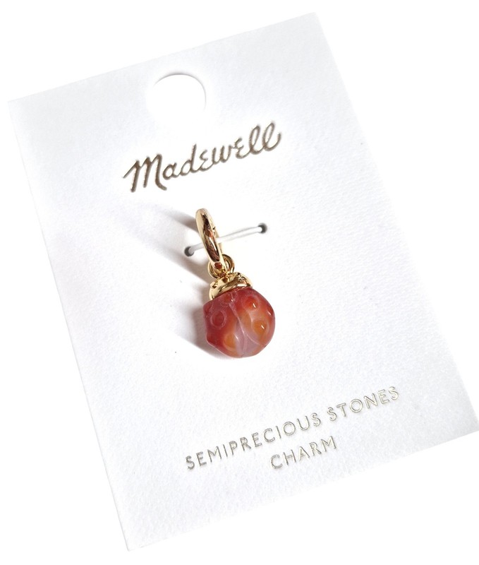 Madewell Semiprecious Ladybug Charm Antique Gold Red Brass Nickel Safe New gallery