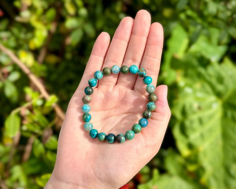 Chrysocolla Bead Bracelet - 8mm Crystal Bracelet - Genuine Gemstone Jewelry Gift gallery