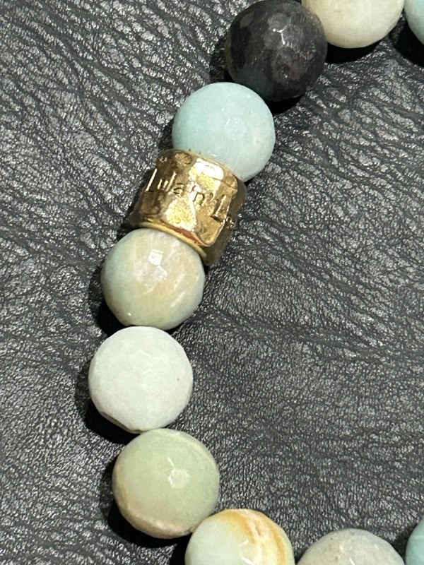 EUC Multi Color Amazonite Beaded Stretch Bracelet With Spanish Coin Charm 7" gallery
