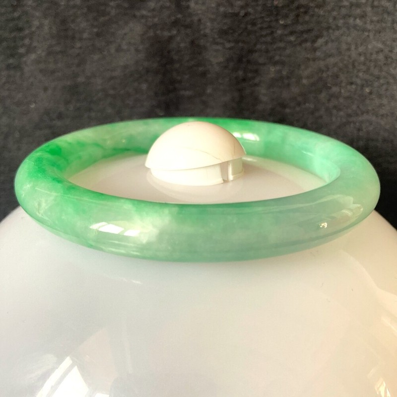Certified Grade A Green 59-60mm Natural Burma Jade jadeite Bangle Bracelet gallery