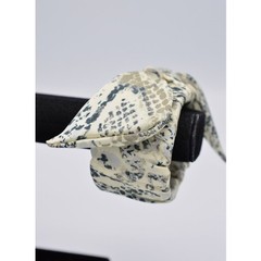 Statement Bangle Bracelet Snake Reptile Animal Fabric Wrapped Bow Tie Chic BinAD