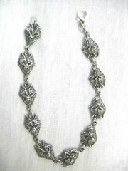 WOLF HEAD LINK PEWTER BRACELET 10 WOLF CHARMS 8 INCH CUSTOM WOLVES WILDLIFE