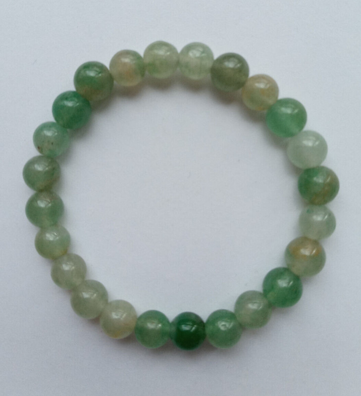 NEW BUY ANY 2 GET 3RD FREE, 8MM VARIGATED SHADES OF GREEN AVENTURINE BRACELET gallery