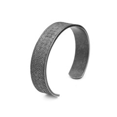 Viking Celtic Knot Cuff Bracelet Stainless Steel Men Women Nordic Bangle Jewelry