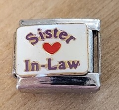 Heart love sister in-law italian Charm Bracelet Link 9mm gift