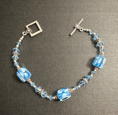Hand Crafted Sterling Silver made with Swarovski Crystals Bracelet