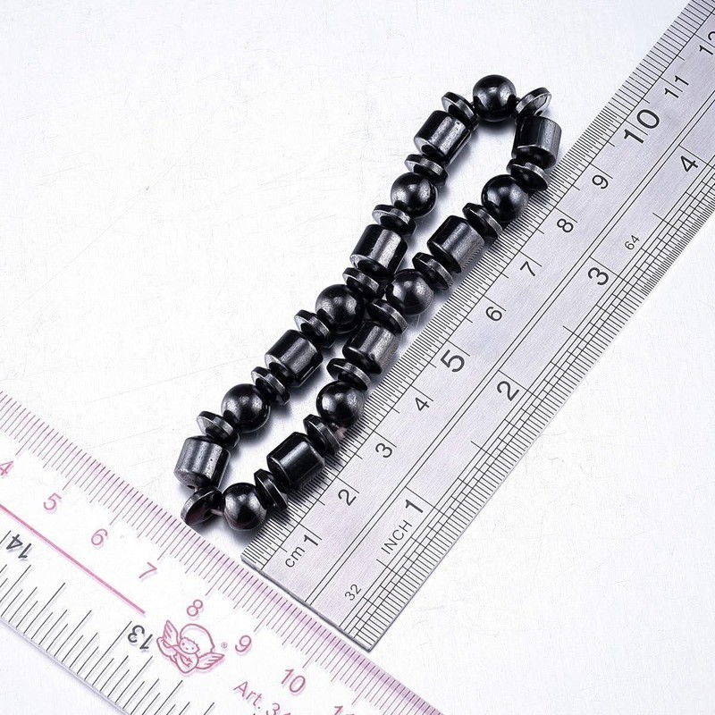 2 Pcs Adjustable Hematite Magnetic Bracelets - Modern Unisex Jewelry Set gallery