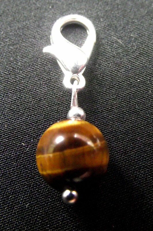 Clip on Gemstone Charms for Bracelet - Choice, Tiger Eye, Rose Quartz - Healing gallery