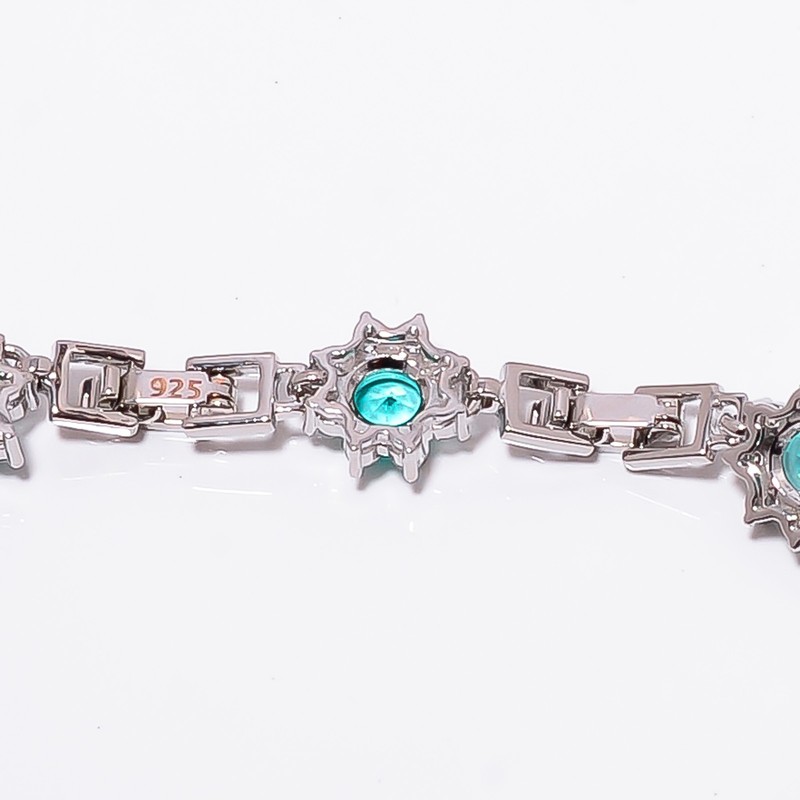 Apatite, CZ 925 Sterling Silver Adjustable Bracelet 7-8" B12797, Gift for her gallery
