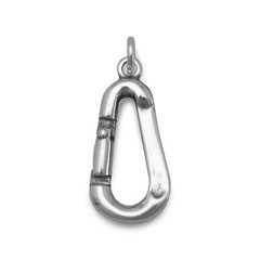 Authentic 925 Sterling Silver Oxidized Carabiner Women’s Bracelet Charm