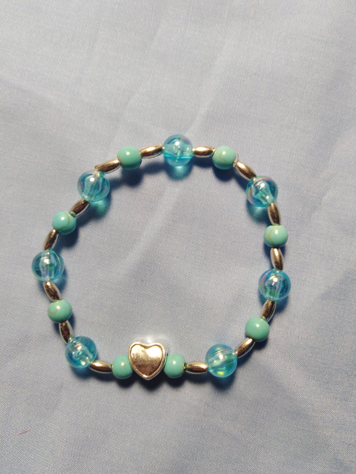 New Handmade Glass Plastic Turquoise Blue bracelet for women or little girls gallery