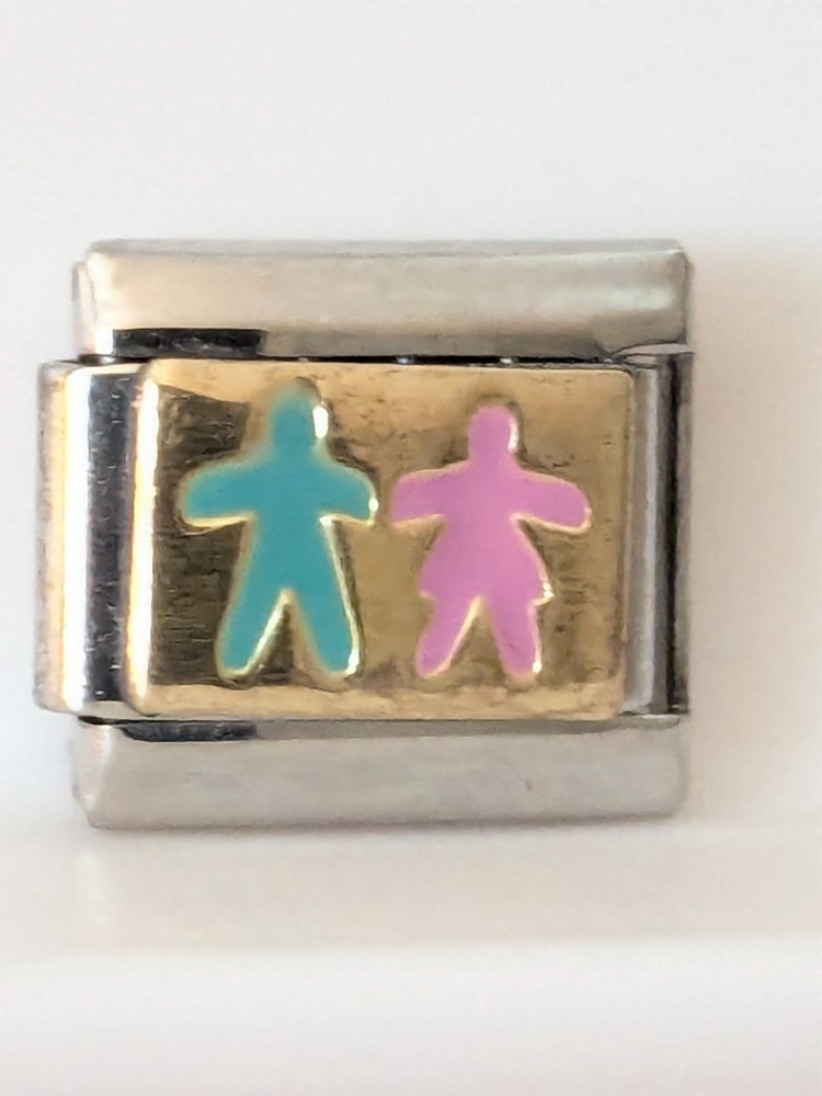 Authentic ReFlorence Italian Charm 9mm Link Boy and Girl Family P15