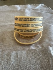 Lot of 5 Serenity Prayer Bracelet Silicone Band Black AA NA Al-Anon Recovery