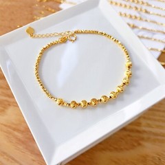 18k Real Gold Eye’s Cat Stone Bracelet AU750 Fashion Women Bracelet Adjustable