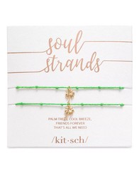 Kitsch Gold-Tone 2-Pc. Set Palm Tree String Slider Bracelets