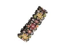 Vintage Flower Rhinestone Enamel Colorful Romantic Adjustable Bracelet
