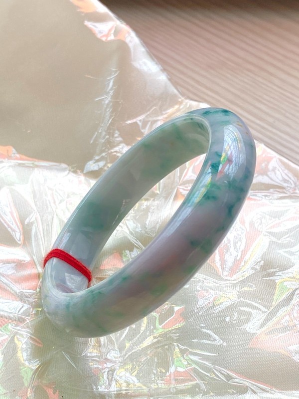 【JadeiteBird】55mm 100% Natural Grade A Jadeite Jade Bangle Bracelet gallery