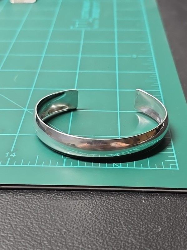 Solid Sterling Silver 12mm Smooth Curved Edge Cuff Bracelet gallery