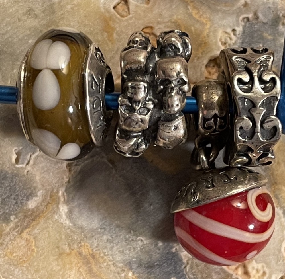 True Beadz True Companion Skulls Solid Sterling Silver Fits Trollbeads