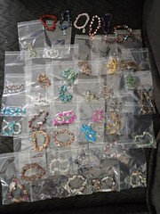 Women’s Gemstone Beaded Stretch Bracelets Homemade Lot 40